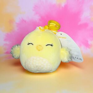 NWT Squishmallows Easter Squad Aimee the Yellow Chick 3" Back Pack Clip P50